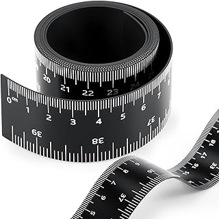 1 Pcs 39.37 Inch Magnetic Ruler Flexible Magnetic Tape Measure with Both Inches and Centimeters, Suitable for Whiteboard, Lathes, Workshops, Mills, Easy to Take (Black)