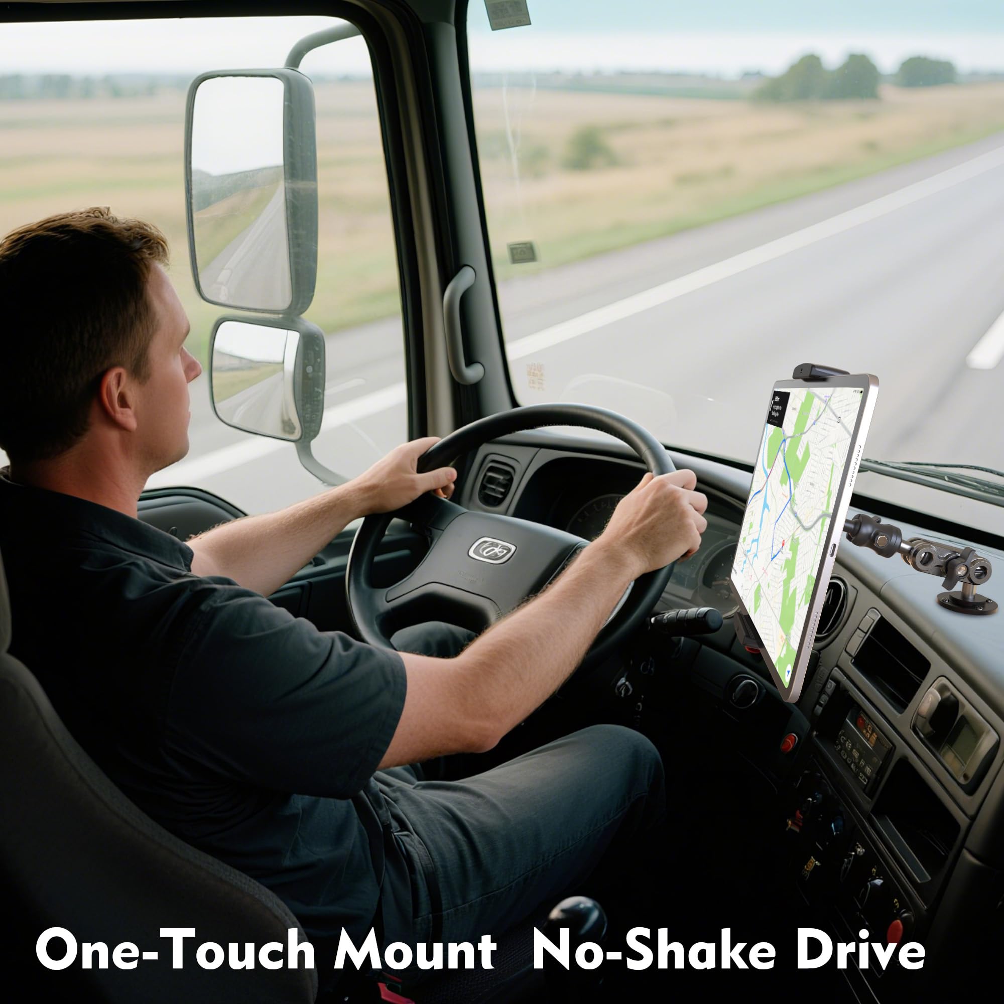 VasSmtCPH Tablet Holder for Truck Aluminum Heavy-Duty Drill Base 360° Rotating Mount for Cars Dashboard, Trucks, and Commercial Vehicles,Boat,Wall Compatible with 4.7?12.9 inch Tablets/Phone