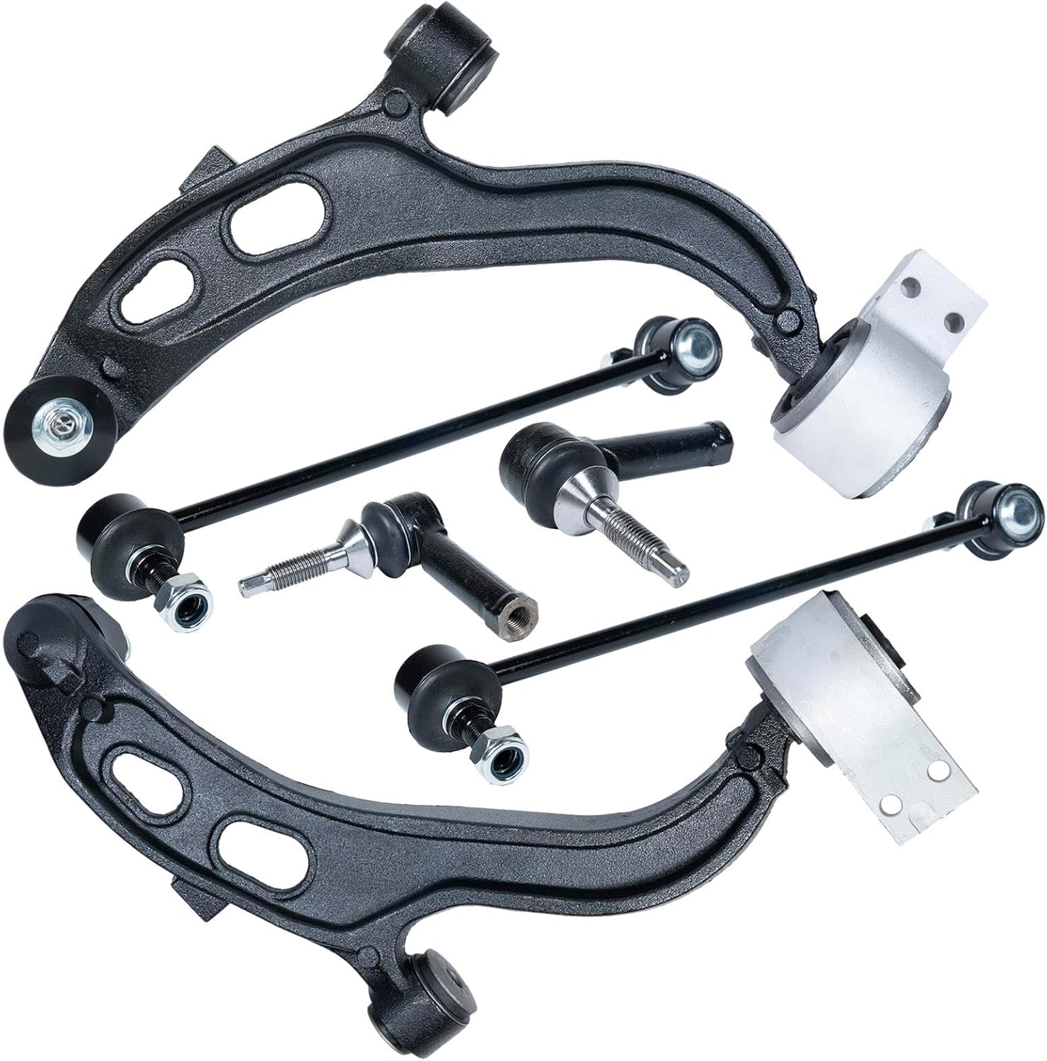 Front Lower Control Arm Tie Rods Sway Bar Suspension Kit 6pc compatible with 2013-2019 Ford Taurus 2013-2015 Ford Flex 2013-2019 Lincoln MKT