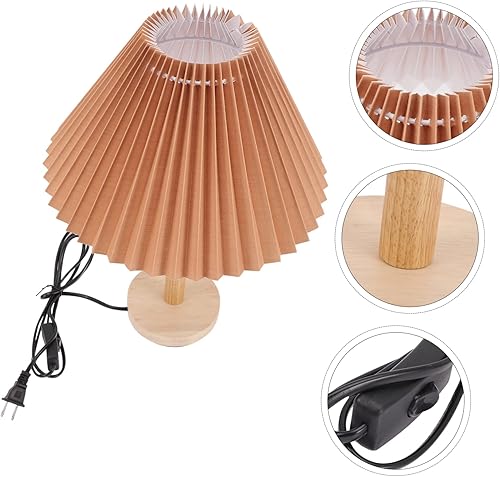Miniatura 6 de Lámpara de mesita de noche para dormitorio, lámpara de mesa plisada, lámpara de mesa para dormitorio, lámpara de noche, lámpara de mesa para