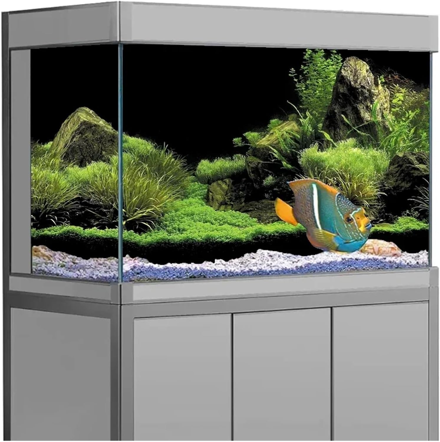Forest Sticker Aquarium Background Poster Decoration Fish Tank Wall Rainforest Terrarium Fish Tank Decorations(Color1,54x122cm)