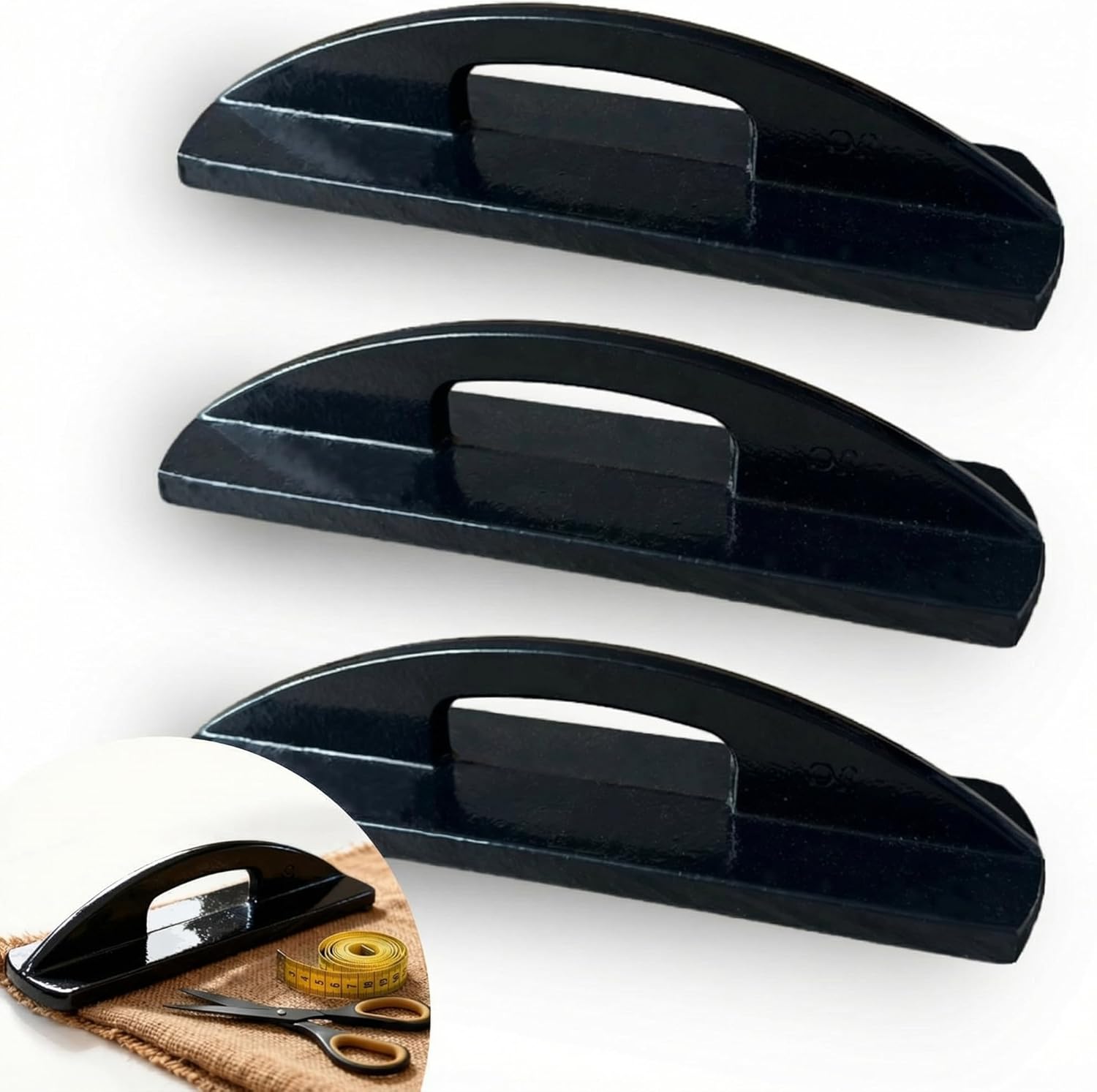 3 Pcs Pattern Weights, Heavy Duty Sewing Weights for Fabric, Secure Pattern Cutting & Tailoring Projects, Black Fabric Cloth Weight Set