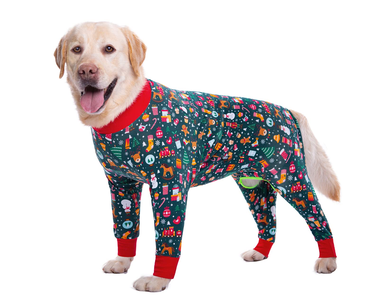 Large Dog Clothes, Elastic Pet Onesie Clothes Protect Joints Anti-hair Anti Licking, Wound Protection Pet Pajamas PJS Dog Jumpsuit For Medium Large Dogs (3XL, Pink fruit) — view 31