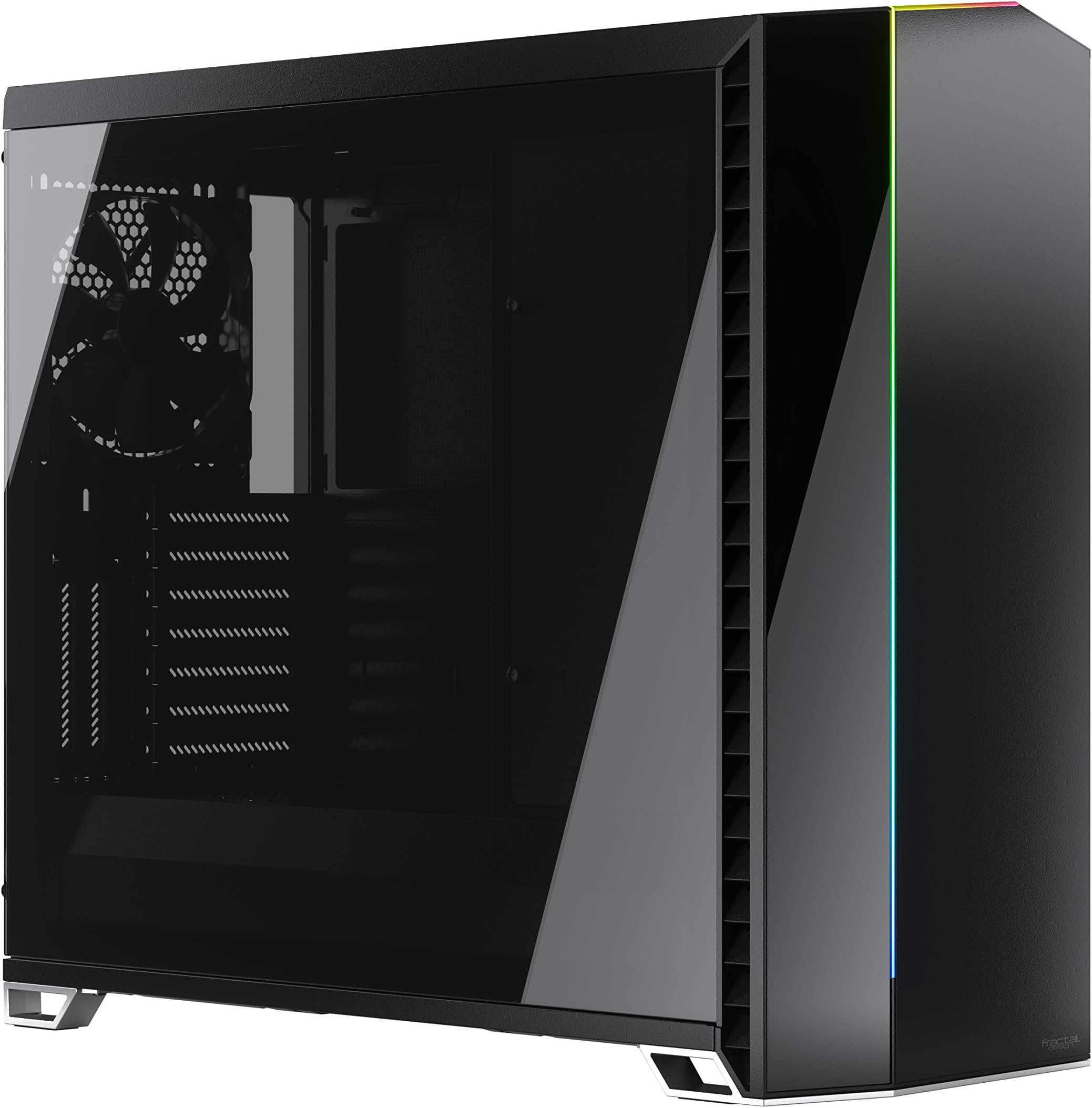 Fractal Design Vector RS Blackout Dark - RGB - Mid Tower Computer Case - ATX - Optimized for High Airflow and Silent Computing - PSU Shroud - Modular Interior - Water-Cooling Ready - Tempered Glass