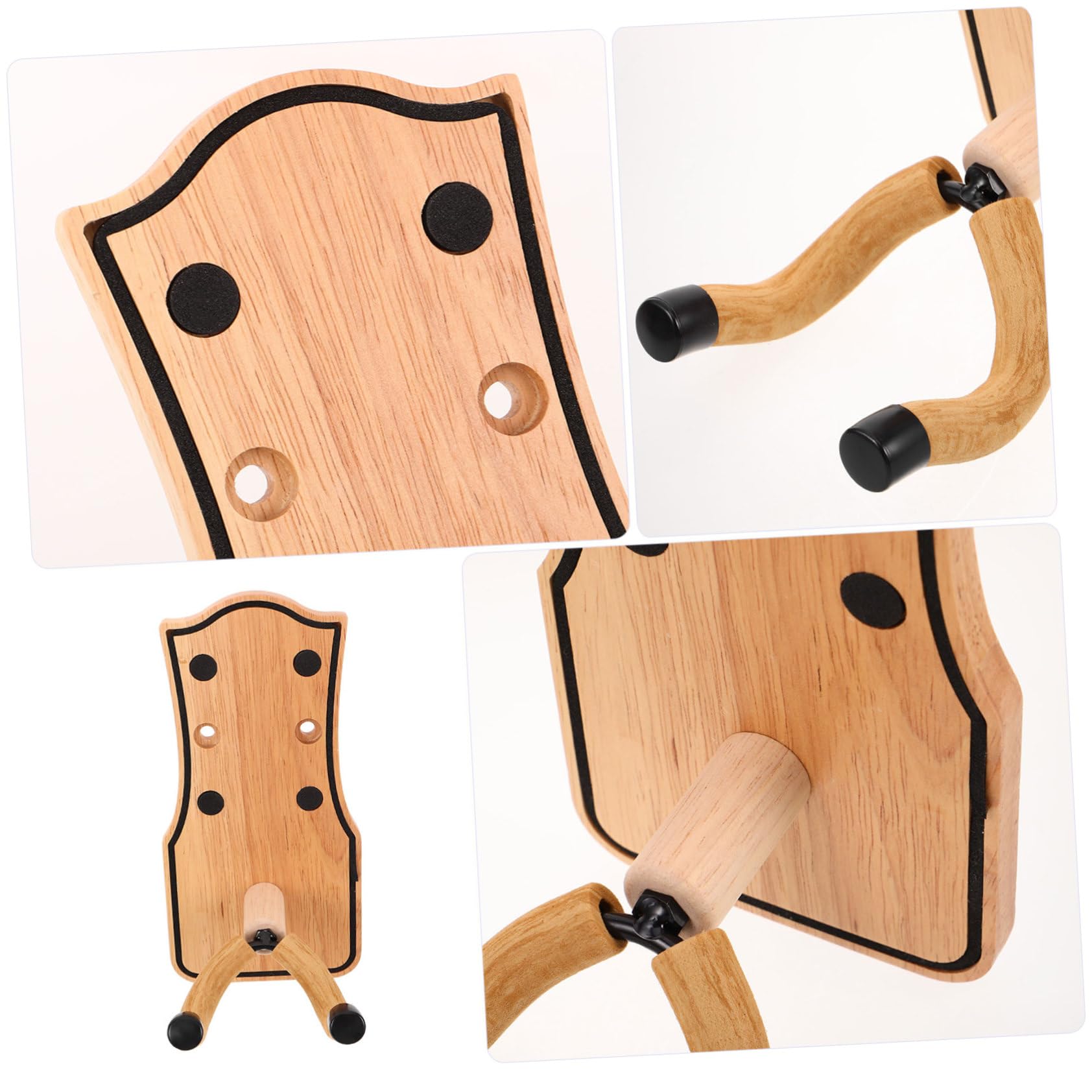 Abaodam Supporto da Parete per Chitarra in Legno Stabile Gancio per Chitarre Acustiche Elettriche Basso e Ukulele Facile da Installare per Casa Studio e Festival