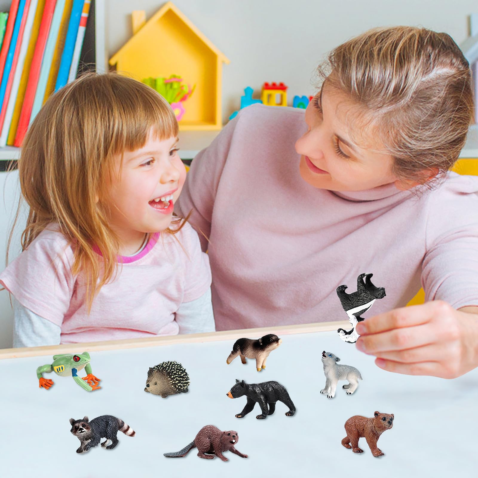 16 Figure Animali Della Foresta E Safari In PVC | Set Giocattoli Educativi Per Bambini | Regalo Natale Compleanno - 4