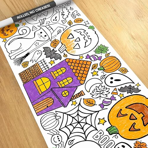 Miniatura 15 de Tiny Expressions Póster gigante para colorear para niños, feliz día de San Valentín, enrollado, sin arrugas, 30 x 72 pulgadas, mantel para colorear