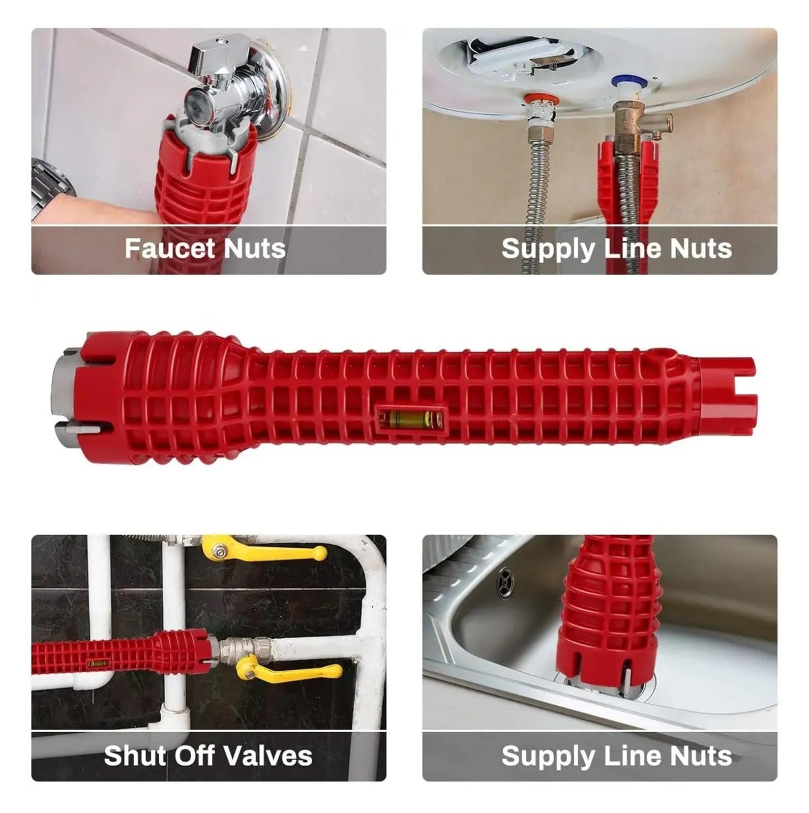 Juego de herramientas de fontanería 8 en 1 para grifo de fregadero para cocina y baño (5 en 1)