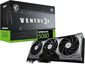 MSI Placa gráfica Gaming RTX 5090 32G Ventus 3X OC (32GB GDDR7, 512-bit, Extreme Clock TBD MHz, DisplayPort x3 2.1a, HDMI 2.1b, NVIDIA Blackwell Architecture)