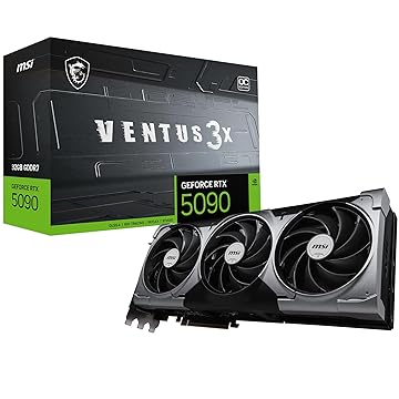 MSI Placa gráfica Gaming RTX 5090 32G Ventus 3X OC (32GB GDDR7, 512-bit, Extreme Clock TBD MHz, DisplayPort x3 2.1a, HDMI 2.1b, NVIDIA Blackwell Architecture)