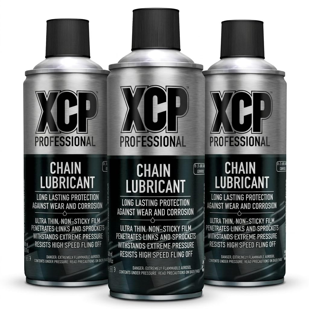 XCP Lubrificante Catena Spray 400ml, Alta Prestazione Professionale per moto Compatibile con catene ORing, XRing e ZRing