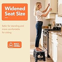 Vista 7 de ACSTEP Taburete plegable para niños y adultos, 15 pulgadas, extra ancho, 9 pulgadas de altura (paquete de 2), más seguro y cómodo, soporta hasta 300