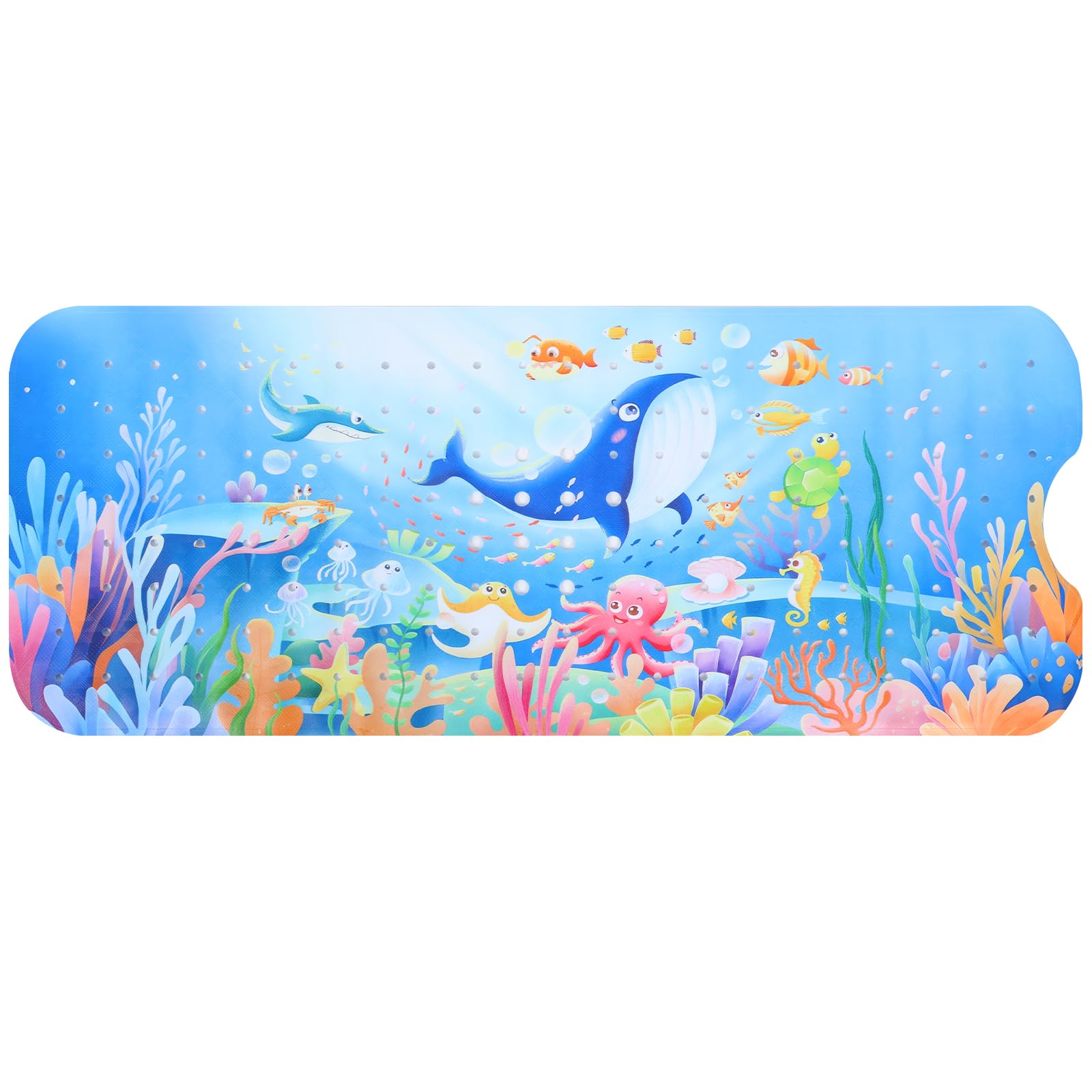 Kids Bath Mat Non Slip Anti Mould,100x40cm Extra Long Cartoon Baby Bathtub Mat,Anti Mould Shower Tub Mats with Strong Suction Cups,Machine Washable Bathtub Pad for Baby Children Elderly