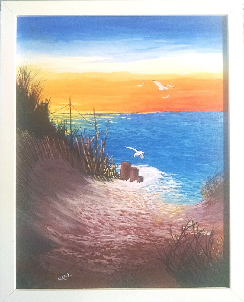 paintings by Nana - Dusk - Vibrant Colors - Framed - Acrylic Fine Art
