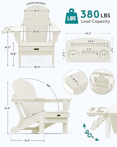 Miniatura 79 de SERWALL - Silla plegable Adirondack para patio, jardín, exterior, resistente a la intemperie, sillas para hoguera, color naranja