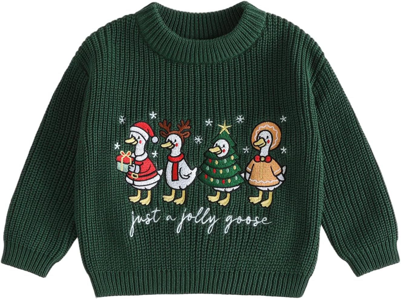 Toddler Baby Girl Boy Christmas Knit Sweater Letter Tree Embroidery Long Sleeve Pullover Tops Infant Winter Clothes
