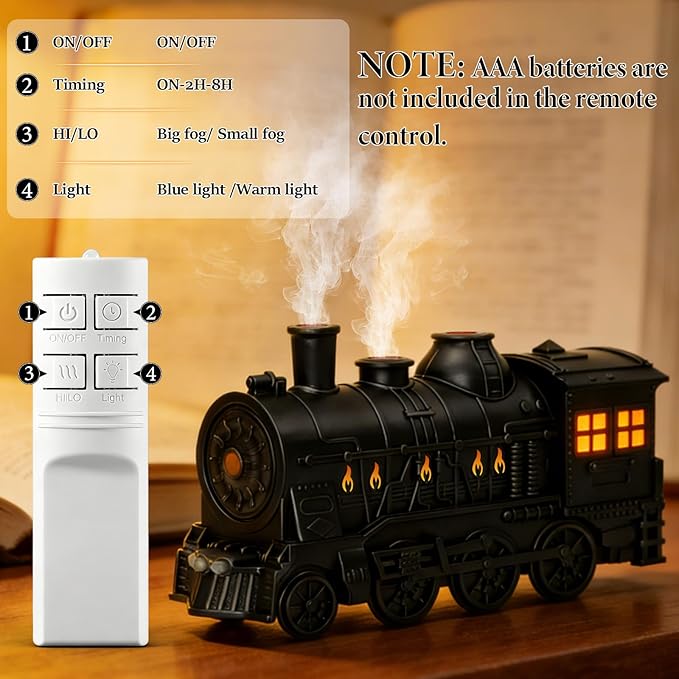 Difusor de Aromas Tren 300ML con Control Remoto, 2 Luces y 2 Modos de Neblina miniatura 5