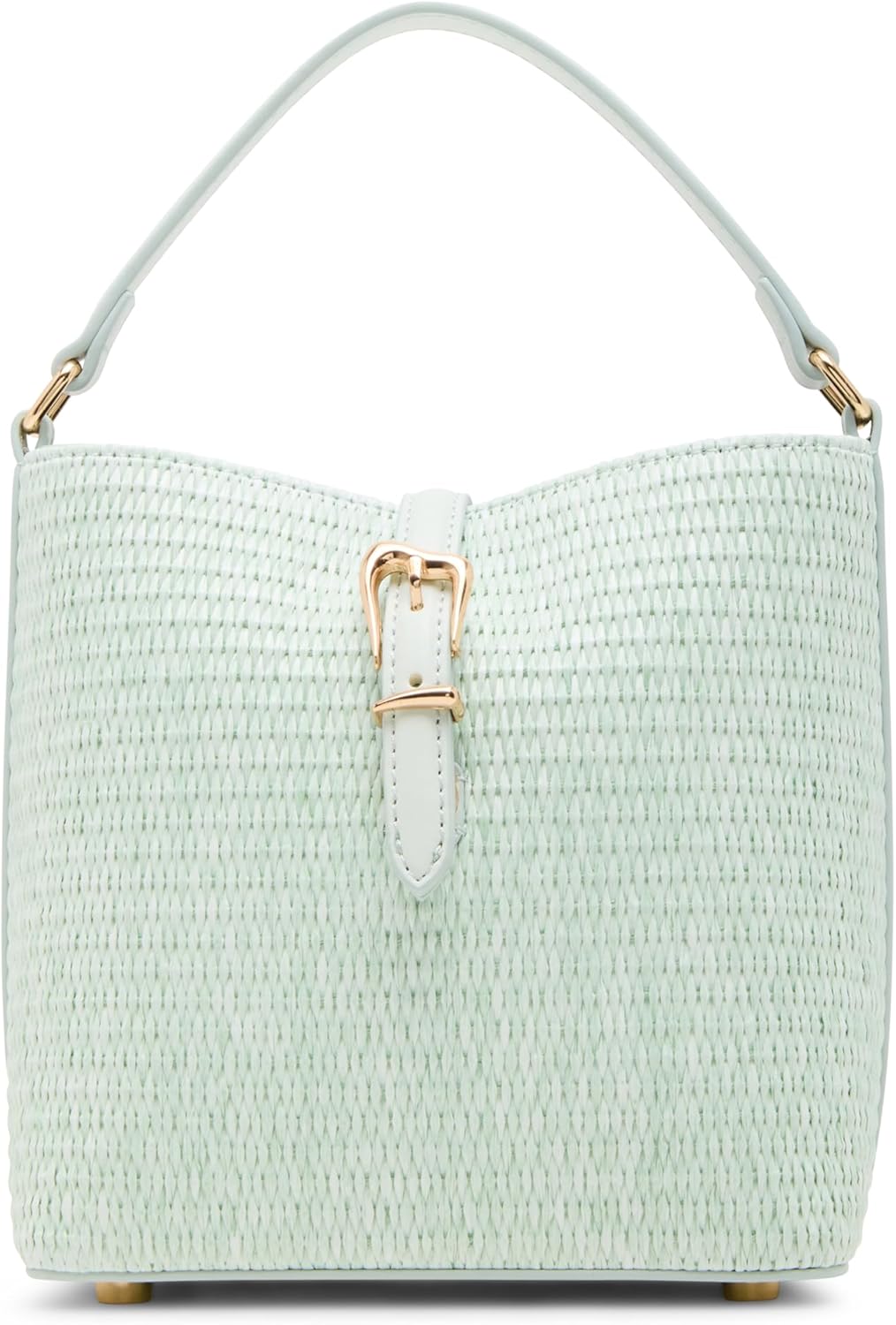 Anne Klein Womens Small Straw Bucket with Detachable Strap, Spring Jade
