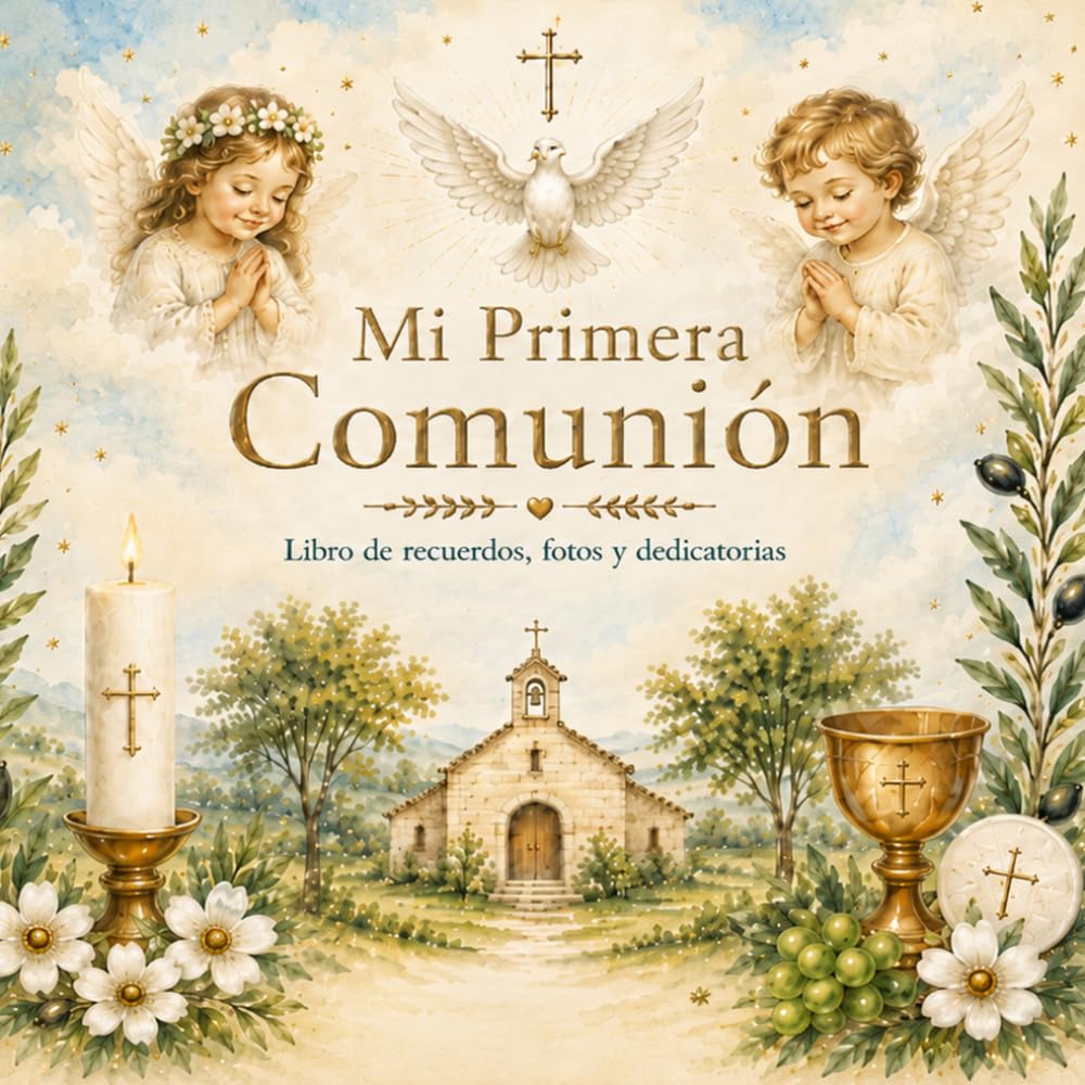 Mi Primera Comunión - Álbum y Libro de Recuerdos Grande y en Color: Con Espacios para Pegar Fotos, Firmas de Invitados y Dedicatorias para un Día Inolvidable