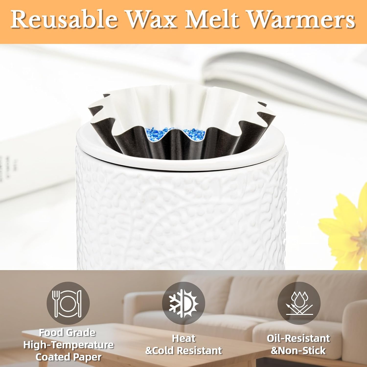 RAINFLOW 50PCS Wax Melt Warmer Liners-Reusable Wax Warmer Containers Leakproof Cups for Scented Candle,Wax Burner,Electric Wax Warmers, Plug Warmers,Wax Melter and Candle Warmer,Black