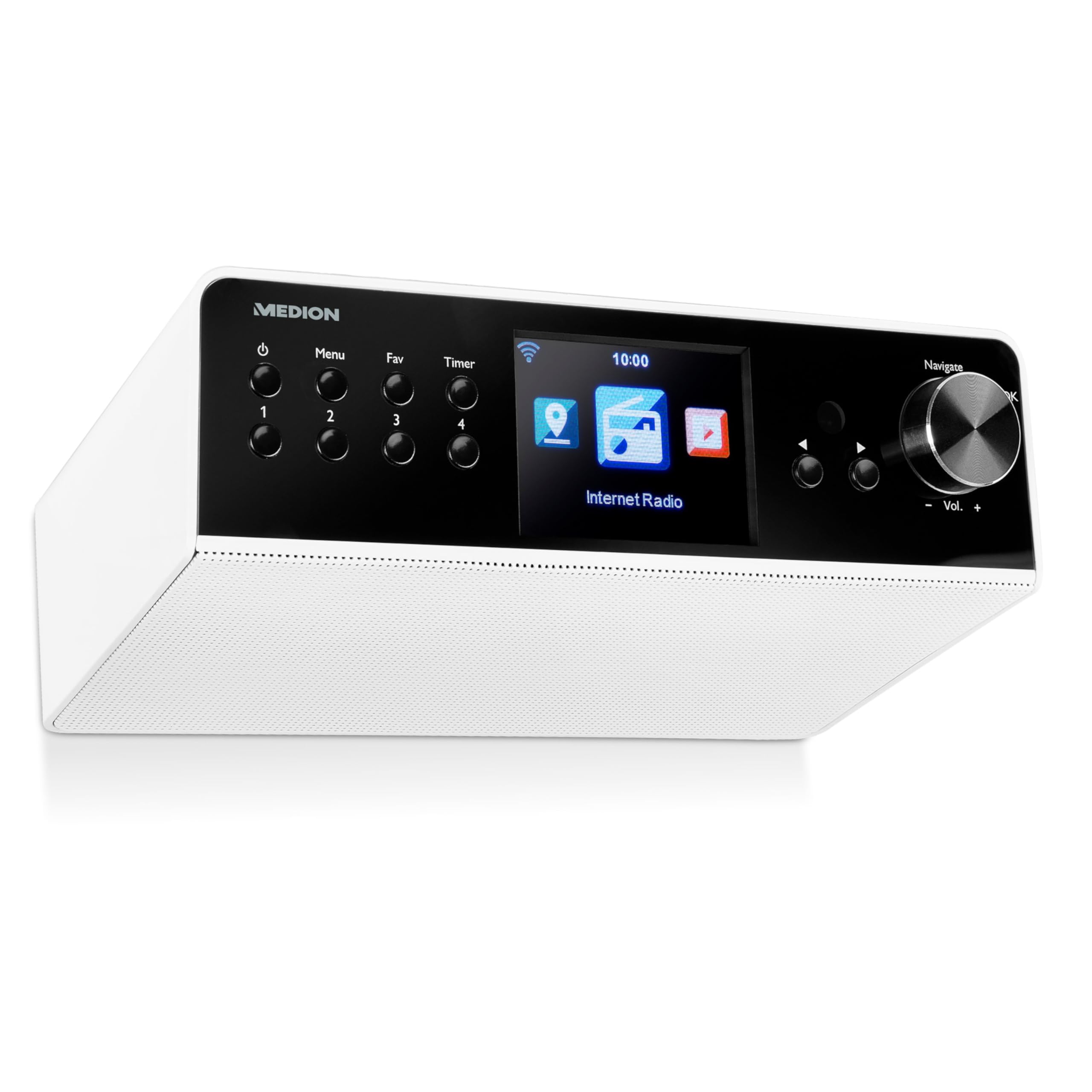 MEDION P85063 Internet Küchenradio mit DAB+ (Unterbauradio, WLAN, UKW, Spotify Connect, DLNA-/UPnP, Farbdisplay) weiß