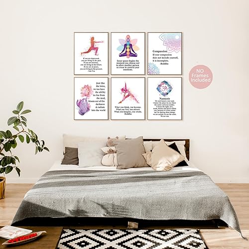 Miniatura 5 de Decoración de Buda, decoración de sala de meditación, póster de web curativa, Namaste Yoga, Om, mano de Hamsa Fátima, gran regalo para fanáticos del