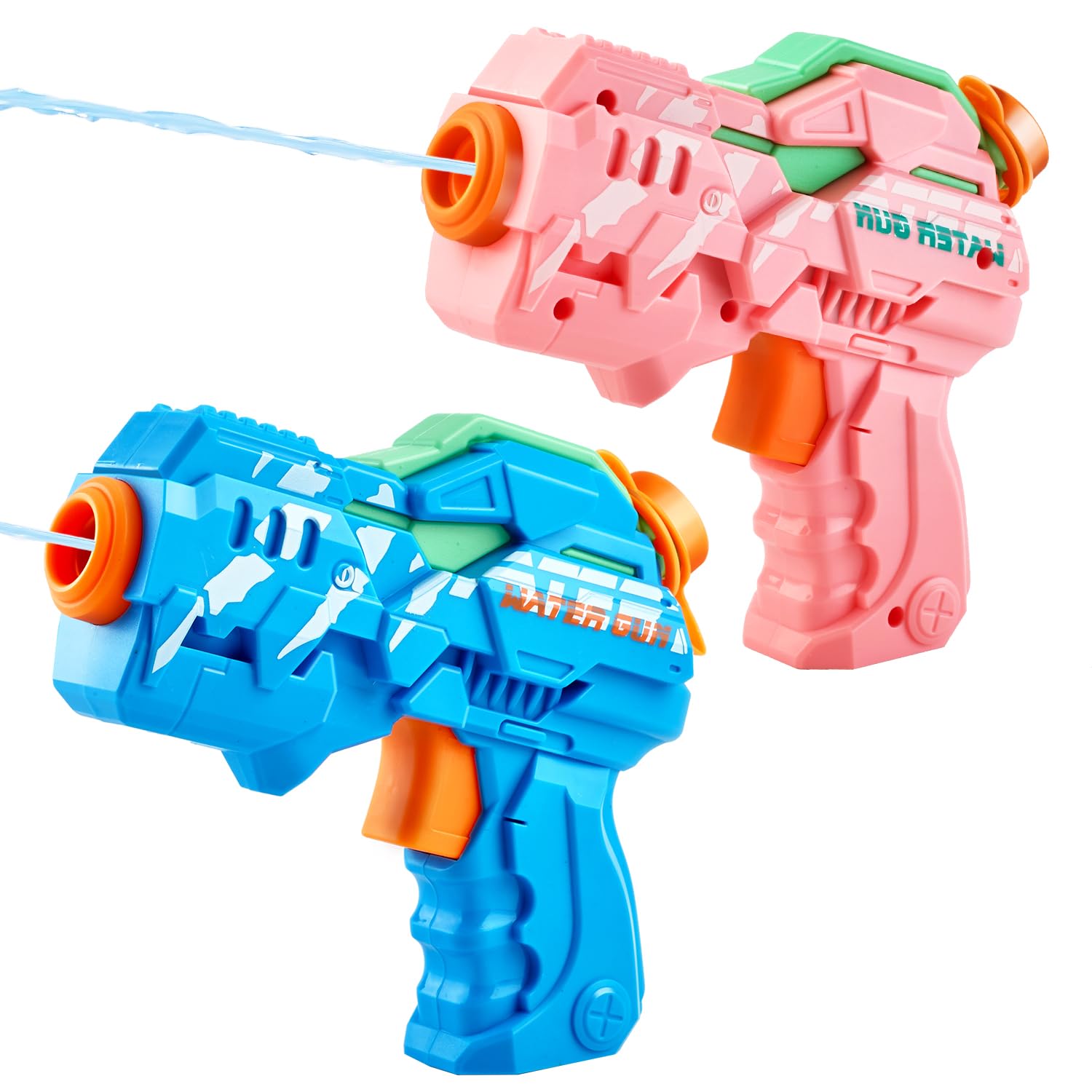 Water Gun for Kids, 2 Pack Squirt Guns Cool Small Manual Water Soaker, Water Pistol for Summer Outdoor Swimming Pool Beach Yard, Ideal Gifts for Boys Girls Children 3 4 5 6 7