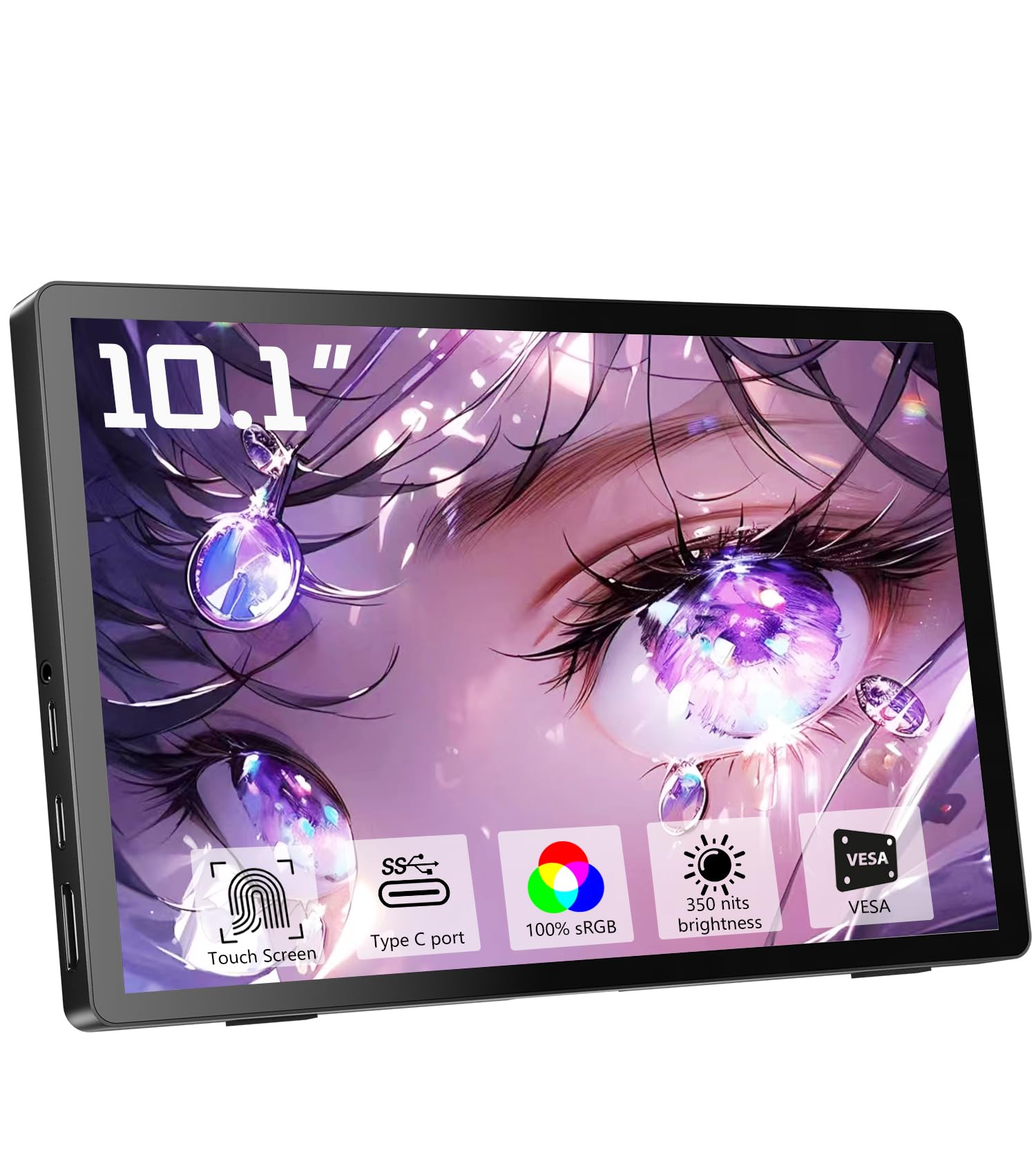 Tragbarer Monitor Touchscreen 10,1 Zoll 1920X1200P Portable Monitor HDMI Computer Display IPS-Bildschirm, 300 cd/m², Externer Monitor für Laptop PC Computer