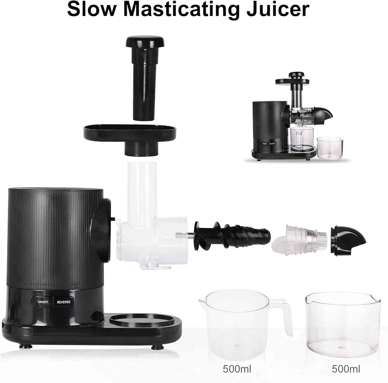 Juice Extractor for Vegetable Fruit Centrifugal Juicer Machines,304 Stainless-steel Fliter, 2 Speed, BPA-Free,High Juice Yield, Easy to Clean,Dishwasher Safe Celery Juicer (150W-low speed)