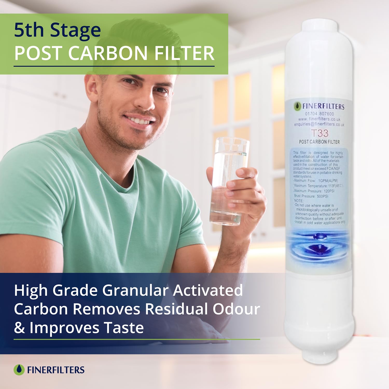 Finerfilters - Filtri di ricambio per osmosi inversa, uso domestico, membrana da 50 GPD, 6 pezzi