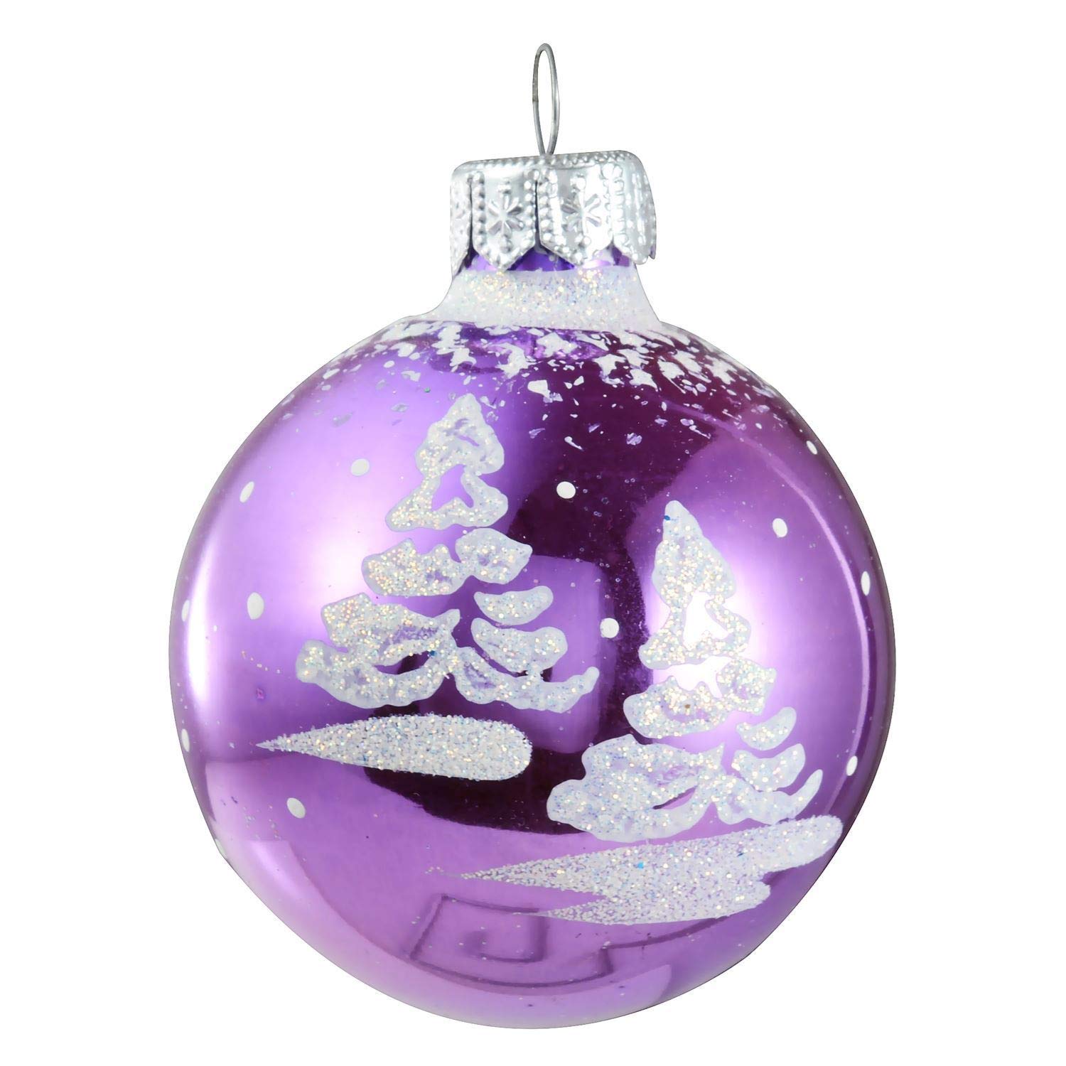 Lot De 3 Boules De Noël – Violet Et Rose, Motif Rond 'Made Joyeux Ornement'