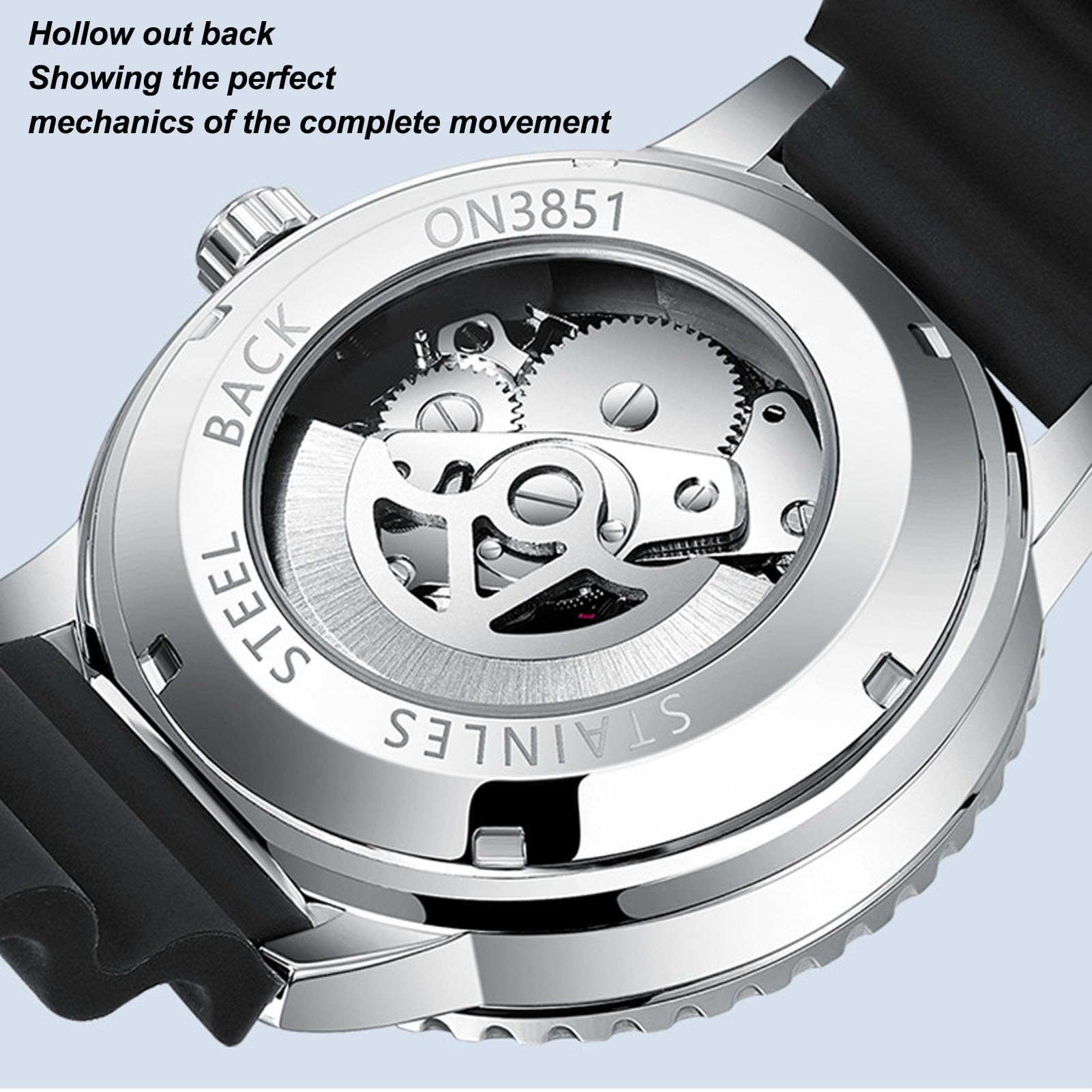 Reloj Analógico de Cuerda Automática para Hombre, Indicador Luminoso de Fecha, Relojes de Aleación de Lujo con Esfera Grande para Año Nuevo y Navidad