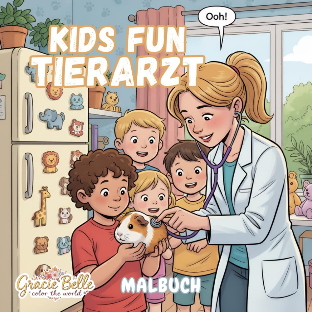 Kids Fun Tierarzt - Malbuch: Spielerische Tierarzt-Abenteuer zum Ausmalen für kleine und große Tierfreunde