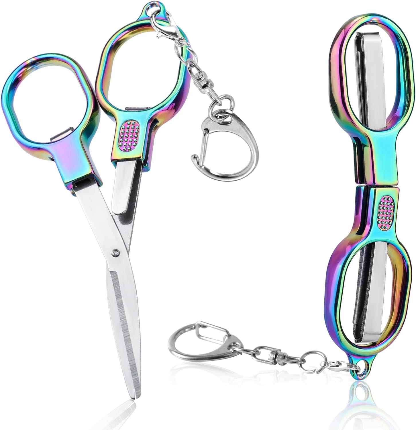 2pcs Mini Folding Scissors, Portable Small Travel Foldable Cutters with ...
