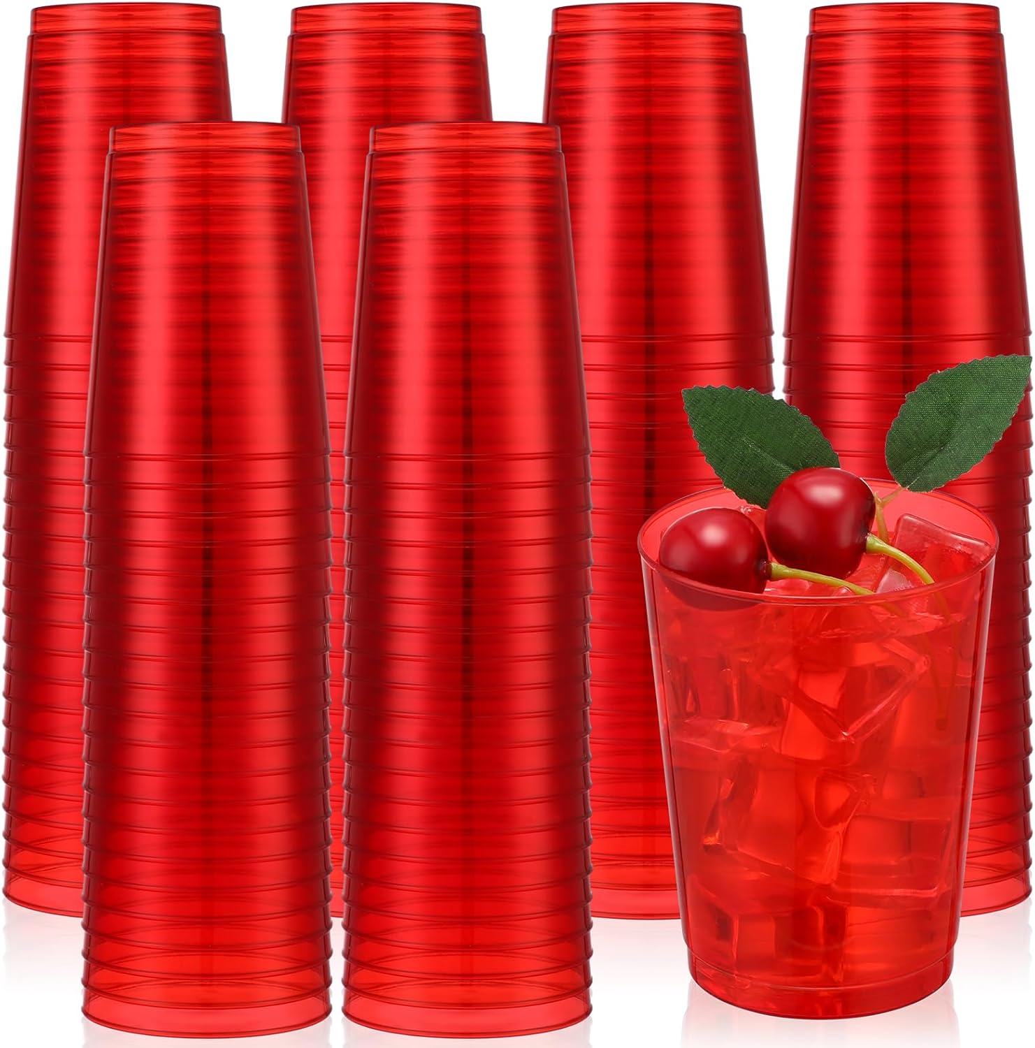 Minatee 100 Count 10 Oz Clear Hard Plastic Cups Disposable