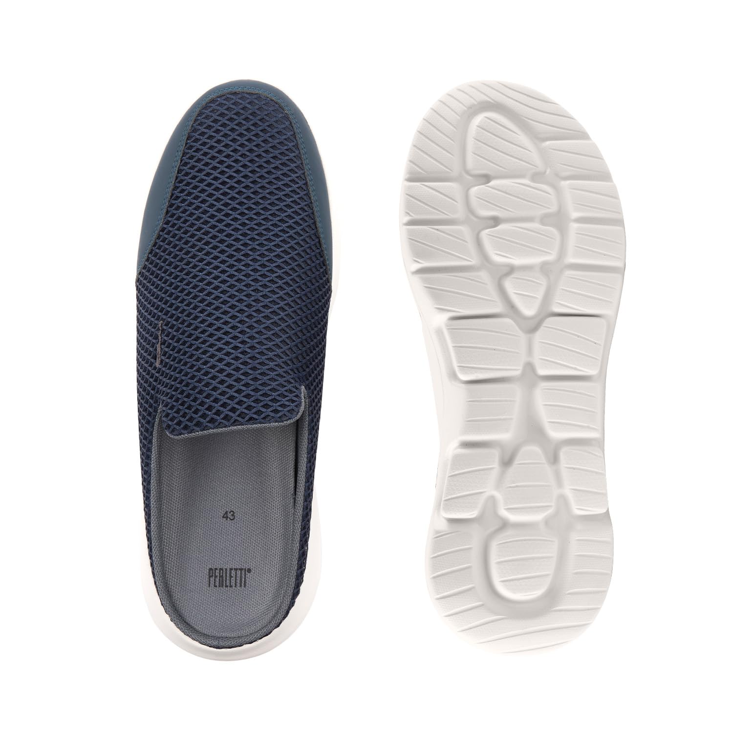 PERLETTI Ciabatte Sneakers Uomo Slip On Ultra Leggere Blu - Sandali Comfort Interno Esterno Comodi con Suola Rialzata Antiscivolo - Pantofole Traspiranti con Rete Quattro Stagioni