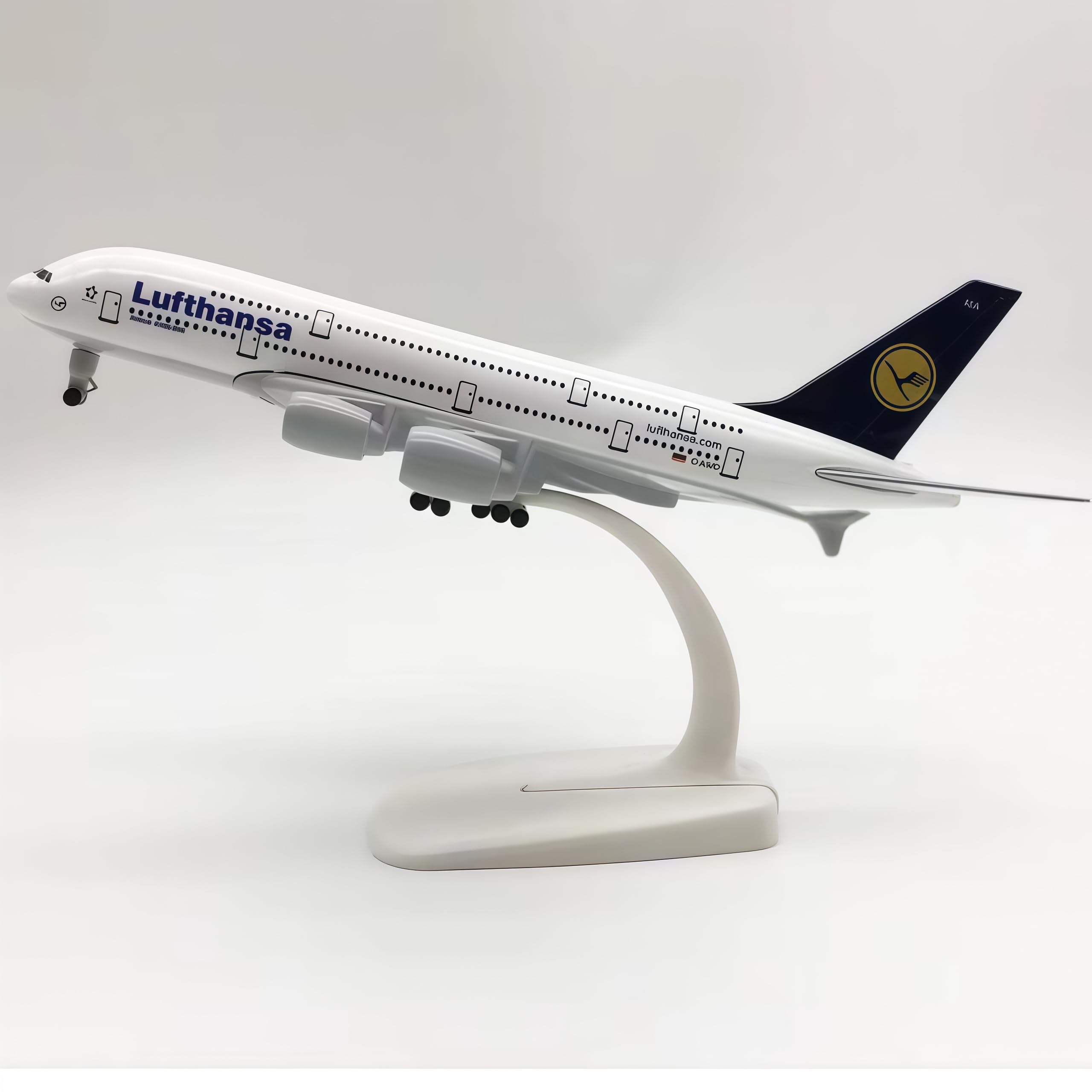 LGSRSNXHTX 1/300 Diecast Metal Airplane Model with Stand Lufthansa A380 Plane Model for Adult Aviation Gifts,Desktop Display Airplane Ornament