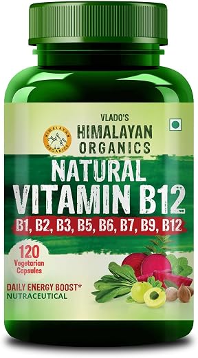 Vlado's Himalayan Organics Plant Based Vitamin B12 Supplement | B1,B2,B3,B5,B6,B7,B9,Moringa| Boost Energy Level | For Mem