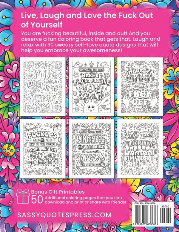 Cuss & Color Self-Love Coloring Book: Inspirational Swear Word Humor, Badass Affirmations and Motivational Quotes for Women (Swear Word Coloring Books for Women) - Image 2