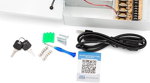 Miniatura 6 de Ares Vision Caja de metal con fuente de alimentación de 9 canalespuerto de 10 amperios, 12 V CC 110 V, fusionada individualmente para CCTV, LED y