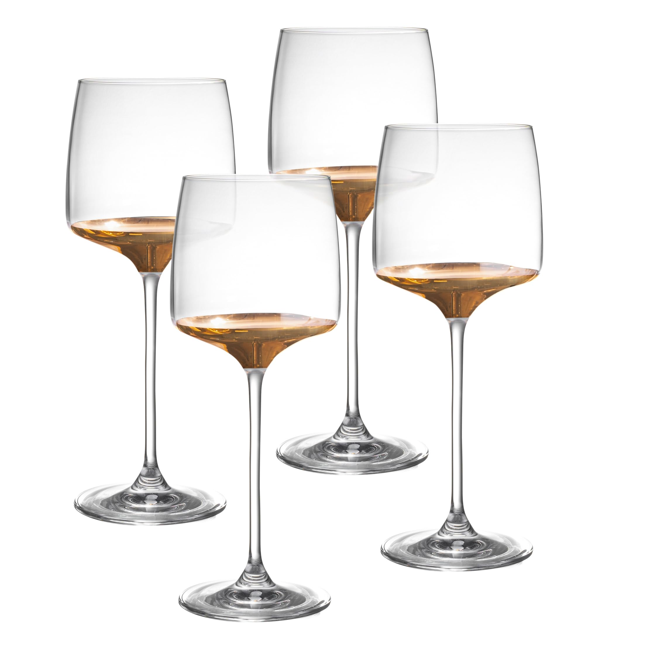 BARSKI – Handgefertigtes Glas – Wein goblat – decororated und getaucht in 20 K Gold auf der Unterseite – 16 oz – In Geschenkverpackung – made in Europe – Set von 4