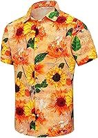 Vista 53 de SheLucki - Camisa hawaiana para hombre, unisex, de manga corta, con botones, para la playa y el verano, ropa casual estampada con sombra de palmas