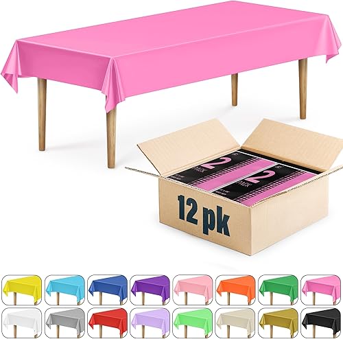 Miniatura 3 de DecorRack 12 manteles rectangulares de plástico sin BPA, 54 x 108 pulgadas, manteles rectangulares para mesa de comedor, fiestas, pícnic, campamento