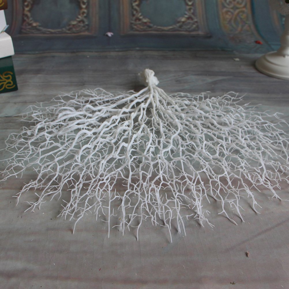 Plante Artificielle de pour décoration d'aquarium (Blanc)