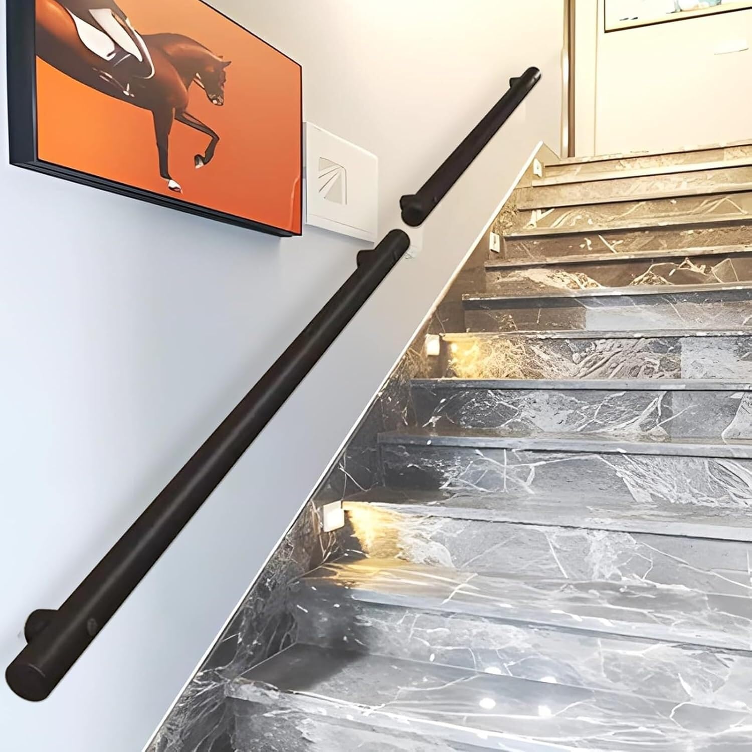 Rampe d'escalier antidérapante supportant une charge de 200 kg