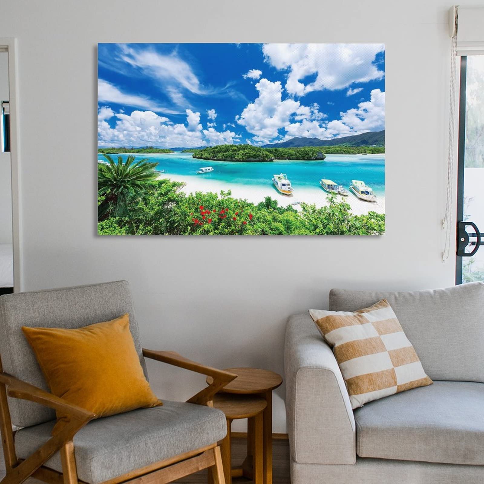 Amazon.co.jp: アートパネル 装飾画 日本の風景 石垣島の碧い海-沖縄