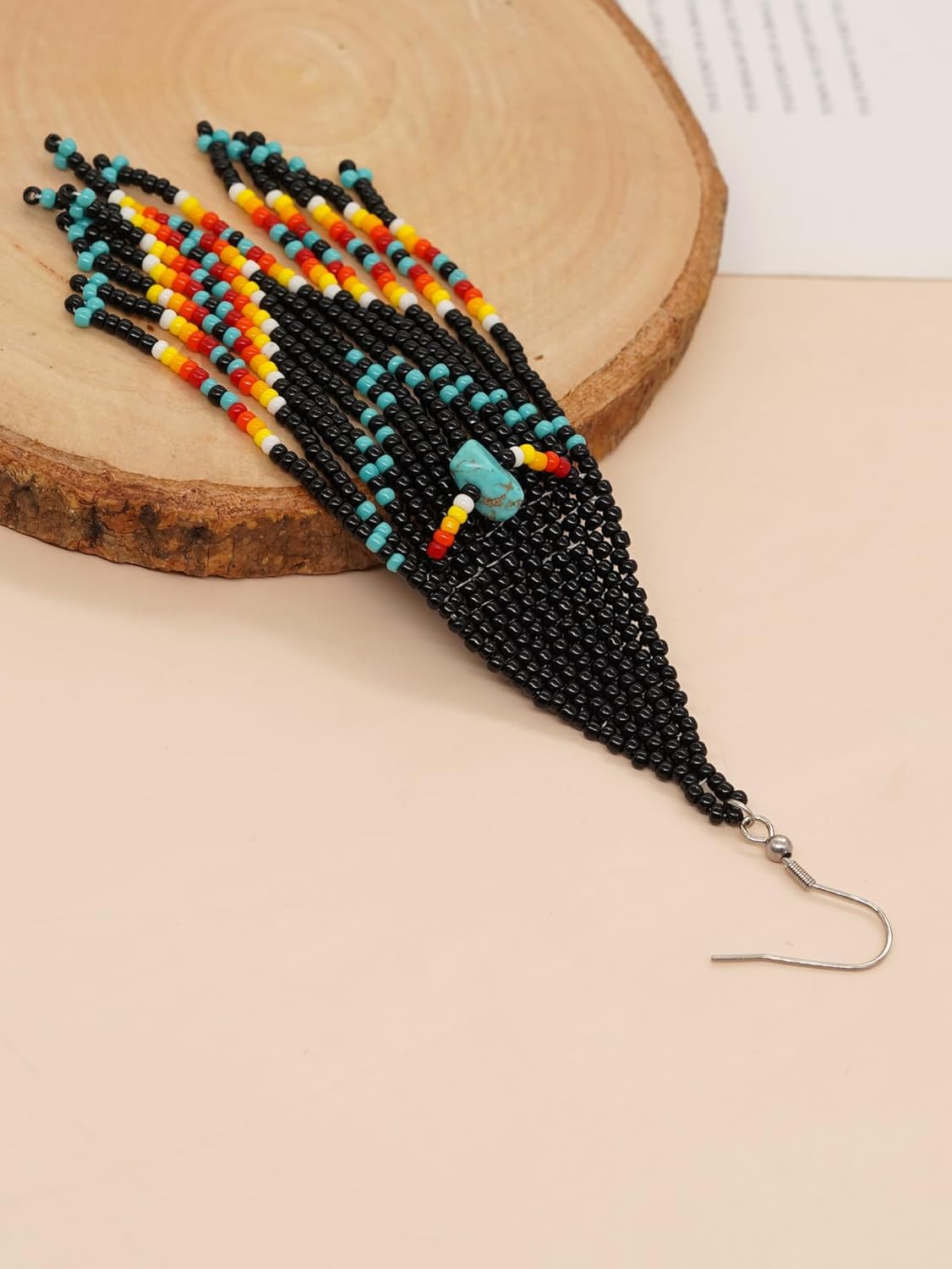 Festive Dangle Drop Beads Earrings for Women Trendy,Bohemian Handmade Glass Seed Beaded Prom Lucky Jewelry Gift. - Image 3