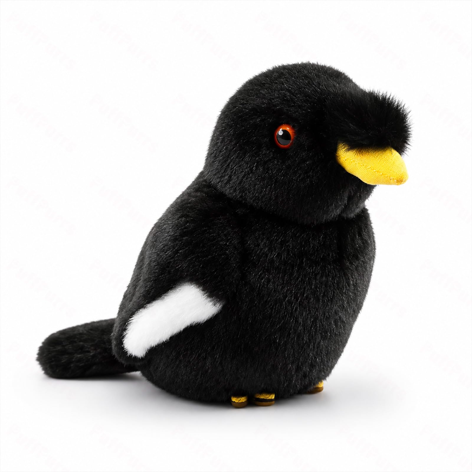 PuffPurrs Realistic Crested Myna Plush Keychain 15 cm Lifelike Black Bird Bag Charm Soft Stuffed Animal Hanging Ornament Toy Gift for Nature Lovers โ image 1