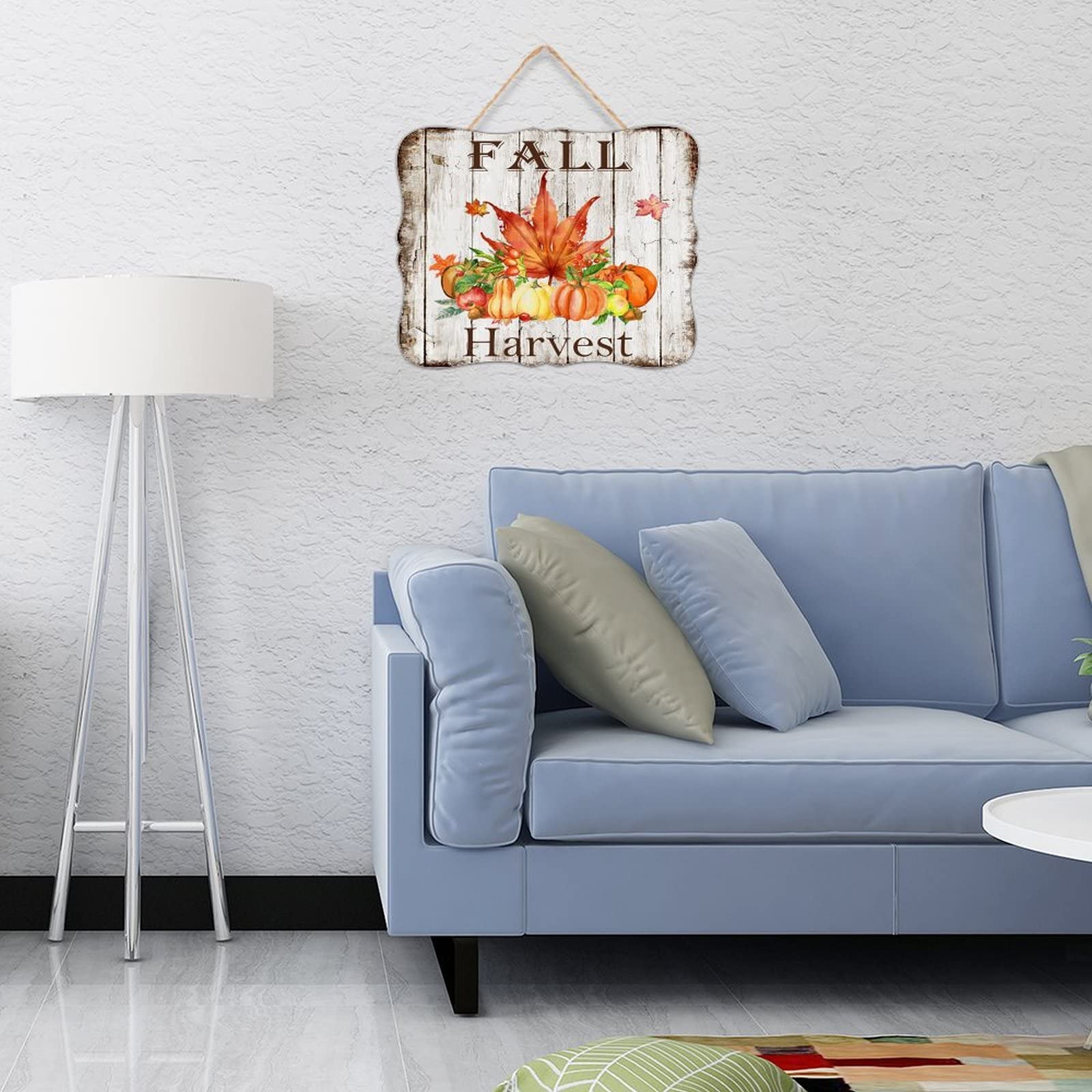 Targa in legno foglia d'autunno Targa in legno con foglie colorate Decor per la casa autunnale Targa autunnale in zucca Stagione autunnale Targa in legno Soggiorno Hanging Harvest Home Decor