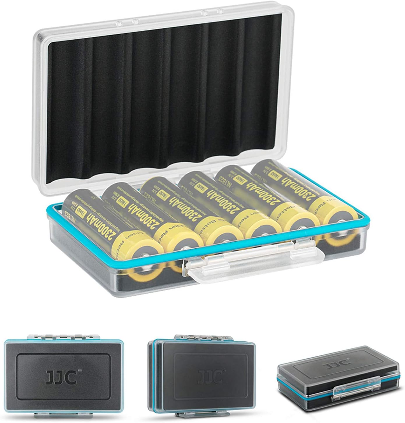 Jjc 18650 Battery Case, Shockproof & Water-Resistant Storage Holder For 6 X Battery, Pc Shell Easy To Carry